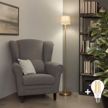 Brilagi - LED Stehlampe CERIA 1xE27/20W/230V Ø 20,5 cm grau/gold