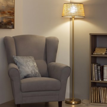 Brilagi - LED-Stehlampe CERIA 1xE27/20W/230V Ø 35 cm beige/gold