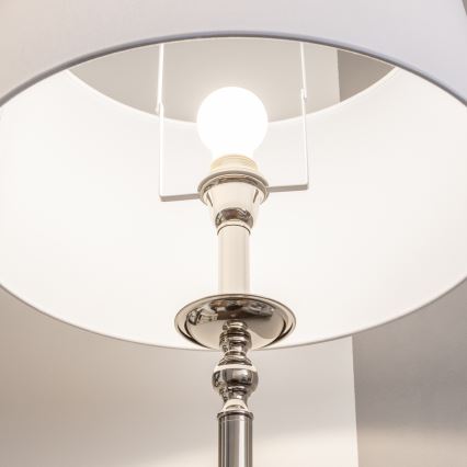 Brilagi - LED-Stehlampe CERIA 1xE27/60W/230V Ø 45 cm glänzender Chrom/Weiß