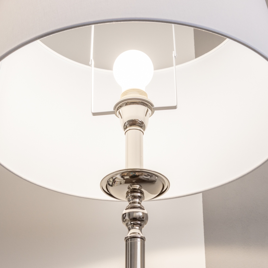 Brilagi - LED-Stehlampe CERIA 1xE27/60W/230V Ø 45 cm glänzender Chrom/Weiß