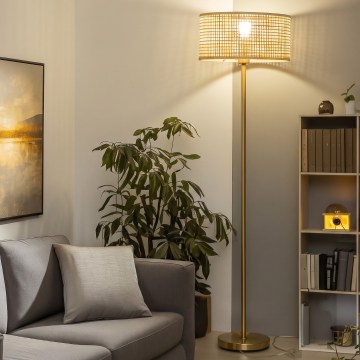 Brilagi - LED Stehleuchte CERIA 1xE27/20W/230V Durchm. 40 cm Bambus/Gold