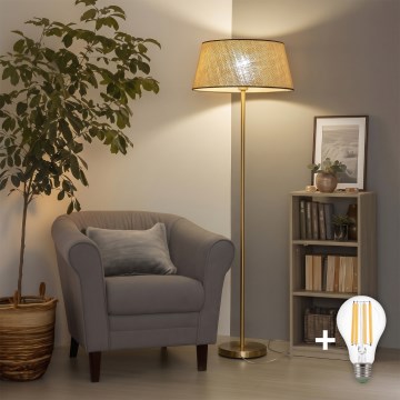 Brilagi - LED-Stehleuchte CERIA 1xE27/20W/230V Ø 50 cm beige/gold