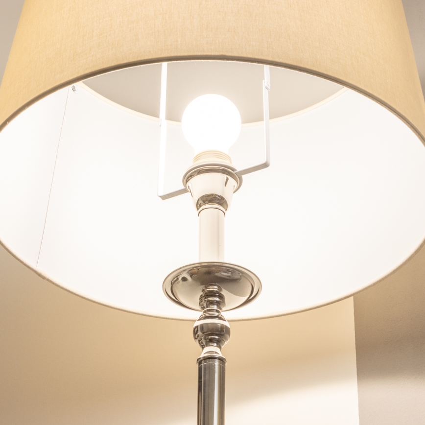 Brilagi - LED-Stehleuchte CERIA 1xE27/60W/230V Ø 45 cm glänzender Chrom/beige