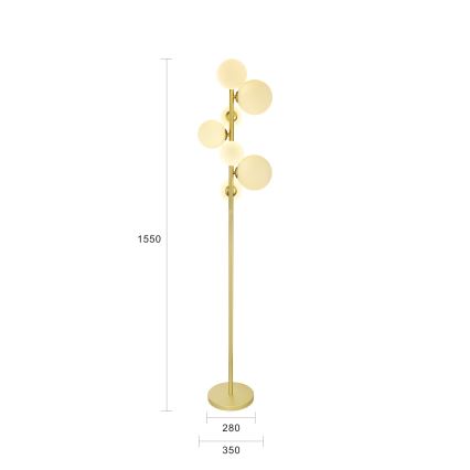 Brilagi - LED-Stehleuchte MILLA 7xG9/3W/230V golden/weiß