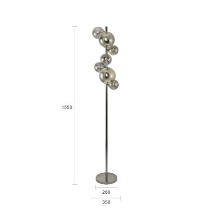 Brilagi - LED-Stehleuchte MILLA 7xG9/3W/230V schwarz-chrom/rauchglas