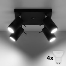 Brilagi -  LED-Strahler ASMUS 4xGU10/7W/230V schwarz