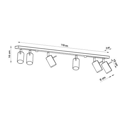 Brilagi -  LED-Strahler ASMUS 6xGU10/7W/230V schwarz