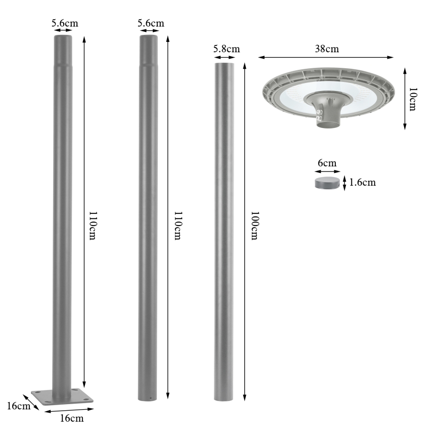 BRILAGI - LED-Straßenleuchte URBANSPARK LED/120W/230V grau IP65
