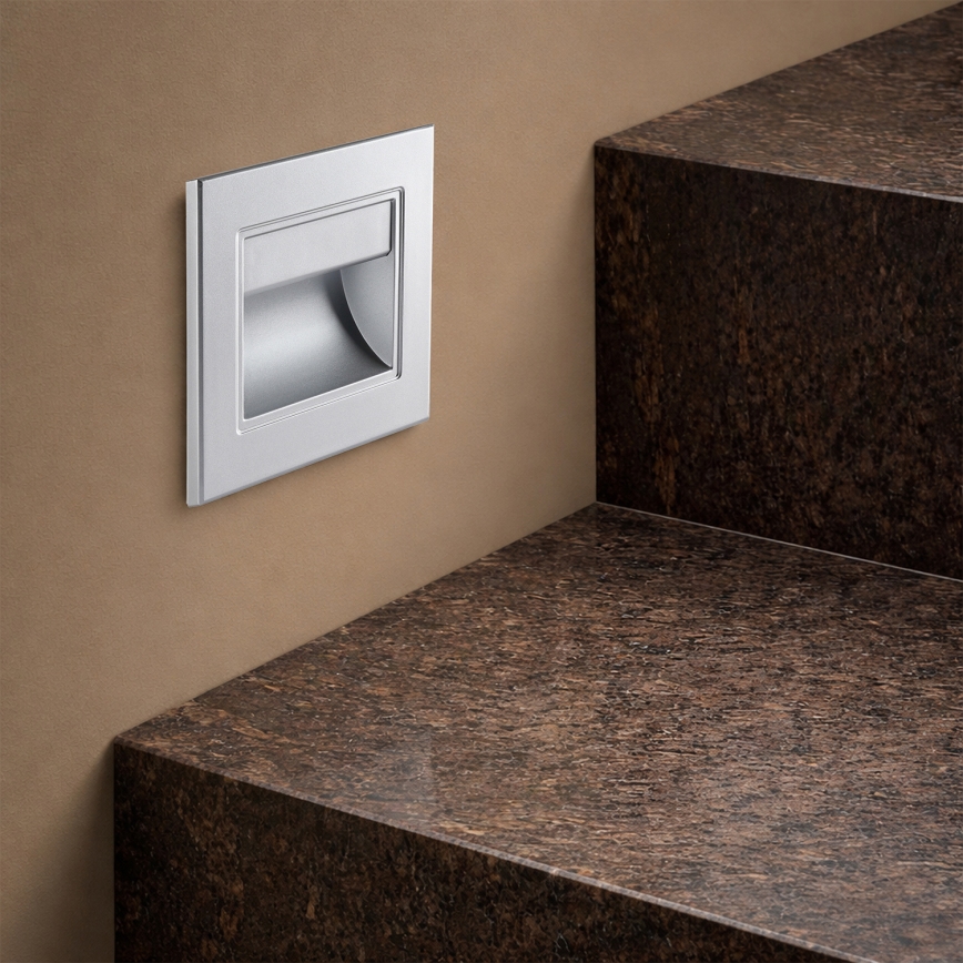 Brilagi - LED-Stufenleuchte STEP LIGHT LED/1,5W/230V IP44 Silber