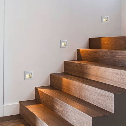 Brilagi - LED-Stufenleuchte STEP LIGHT LED/1,5W/230V IP44 Silber