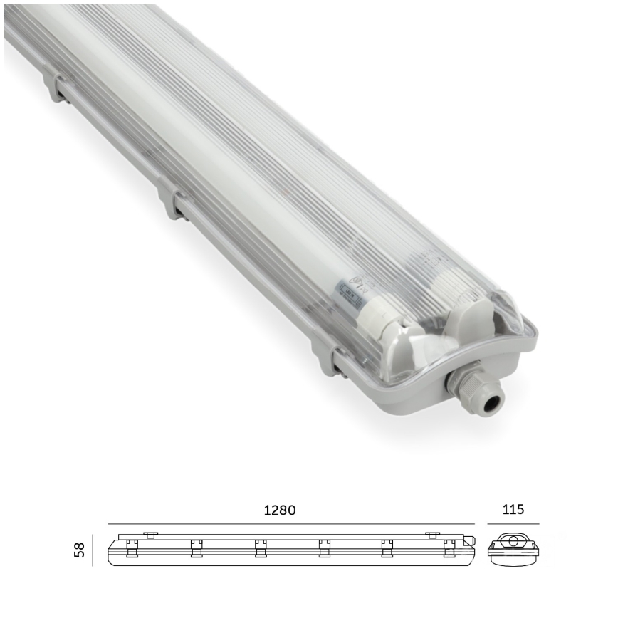 Brilagi - LED-Technik-Leuchtstofflampe OPTIMA T8 2xG13/18W/230V 4000K IP65 128 cm - Palette 110 Stk.