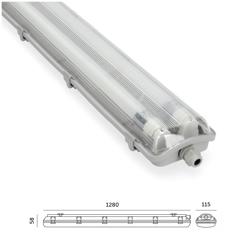 BRILAGI - OPTIMA T8 industrielle staubdichte LED-Leuchtstoffarmatur 2xG13/18W/230V 6500K IP65 128 cm