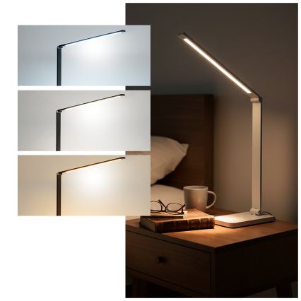 Brilagi - LED-dimmbare Touch-Tischlampe mit kabellosem QI-Ladegerät MODO CHARGE LED/7W/5V 3000/4000/6000K weiß