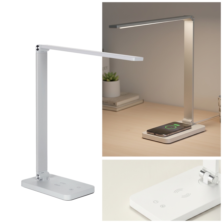 Brilagi - LED-dimmbare Touch-Tischlampe mit kabellosem QI-Ladegerät MODO CHARGE LED/7W/5V 3000/4000/6000K weiß