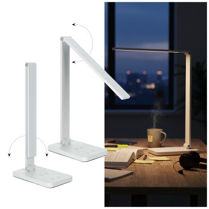 Brilagi - LED-dimmbare Touch-Tischlampe mit kabellosem QI-Ladegerät MODO CHARGE LED/7W/5V 3000/4000/6000K weiß