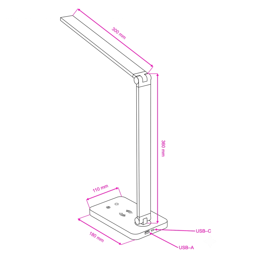 BRILAGI - LED-dimmbare Touch-Tischlampe mit kabellosem QI-Ladegerät MODO CHARGE LED/7W/5V 3000/4000/6000K weiß