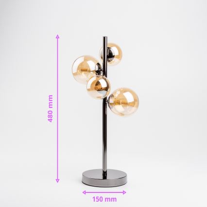 Brilagi - LED-Tischlampe MILLA 4xG9/3W/230V schwarz/chrom/gold