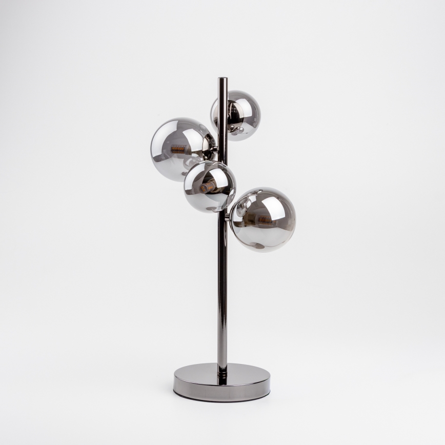 Brilagi - LED-Tischlampe MILLA 4xG9/3W/230V schwarz-chrom/rauchfarben