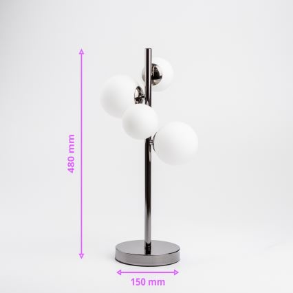 Brilagi - LED Tischlampe MILLA 4xG9/3W/230V schwarz-chrom/weiß