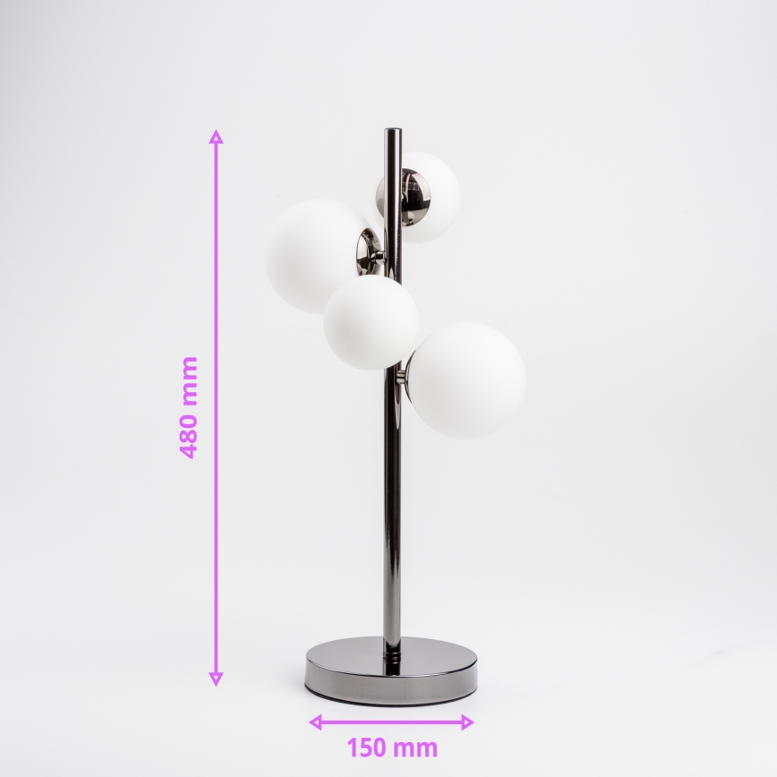 Brilagi - LED Tischlampe MILLA 4xG9/3W/230V schwarz-chrom/weiß