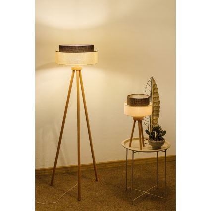 Brilagi - LED-Tischleuchte BOHO STYLE 1xE27/15W/230V cremefarben/braun
