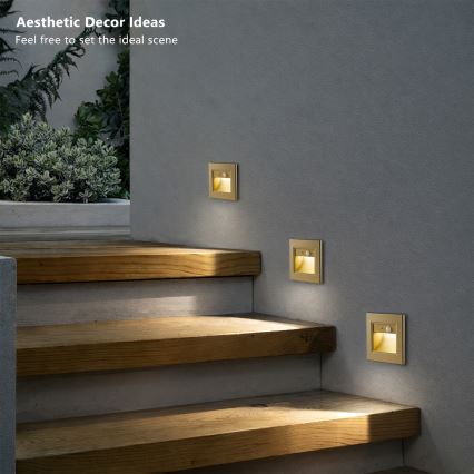 Brilagi - LED-Treppenleuchte mit Sensor STEP LIGHT LED/1,5W/230V IP44 goldfarben