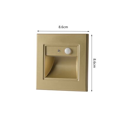 Brilagi - LED-Treppenleuchte mit Sensor STEP LIGHT LED/1,5W/230V IP44 goldfarben