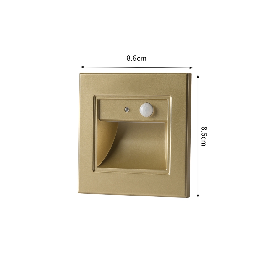 Brilagi - LED-Treppenleuchte mit Sensor STEP LIGHT LED/1,5W/230V IP44 goldfarben