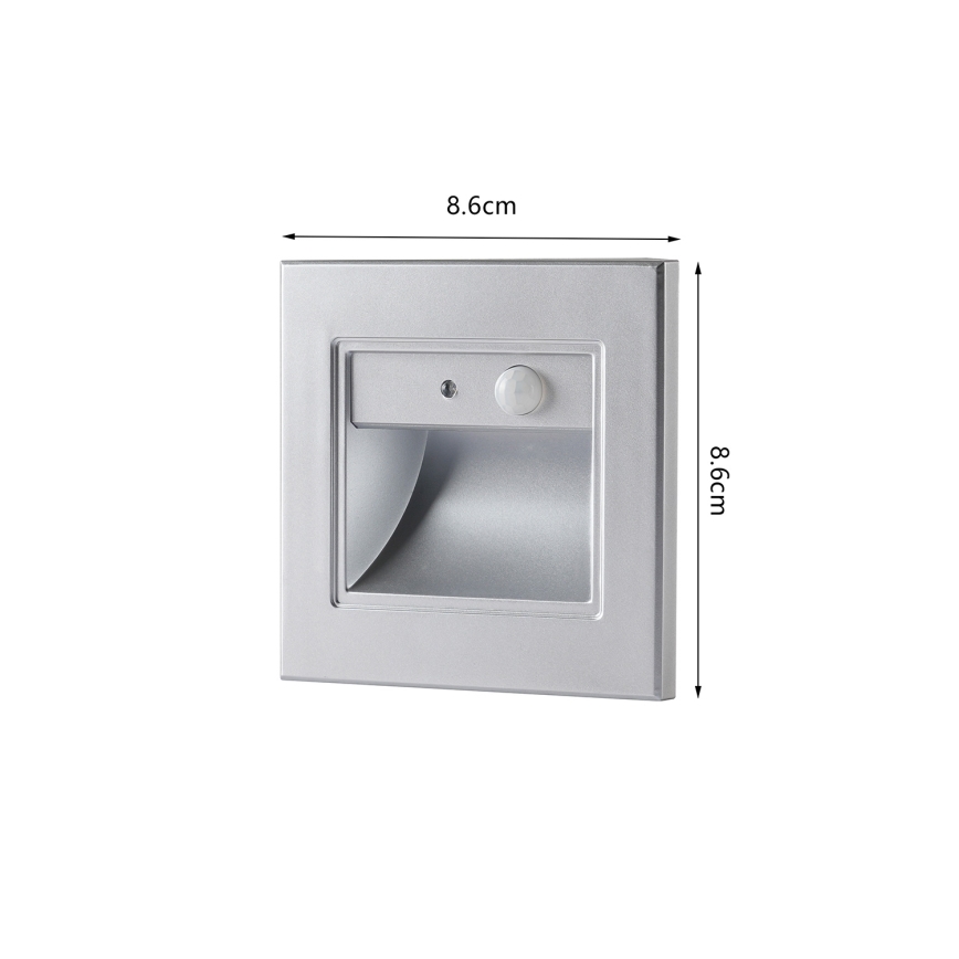 Brilagi - LED Treppenleuchte mit Sensor STEP LIGHT LED/1,5W/230V IP44 silber