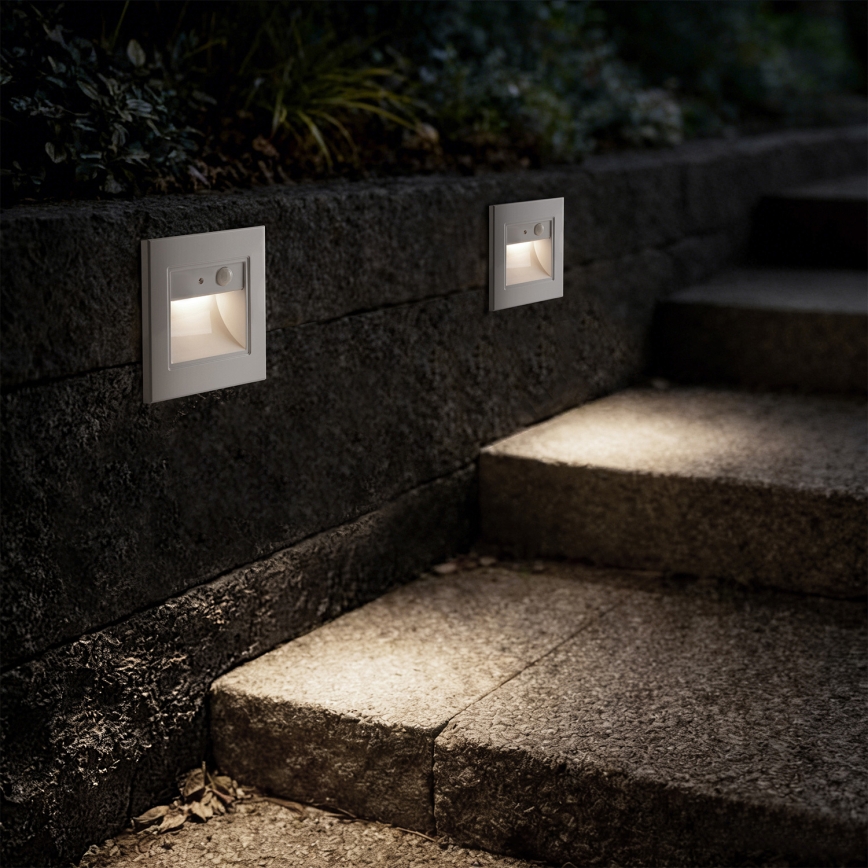 Brilagi - LED Treppenleuchte mit Sensor STEP LIGHT LED/1,5W/230V IP44 weiß