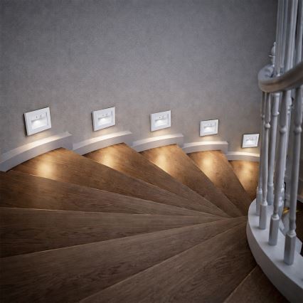 Brilagi - LED Treppenleuchte mit Sensor STEP LIGHT LED/1,5W/230V IP44 weiß