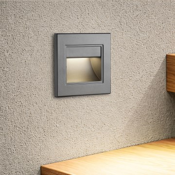Brilagi - LED-Treppenleuchte STEP LIGHT LED/1,5 W/230 V IP44 anthrazit