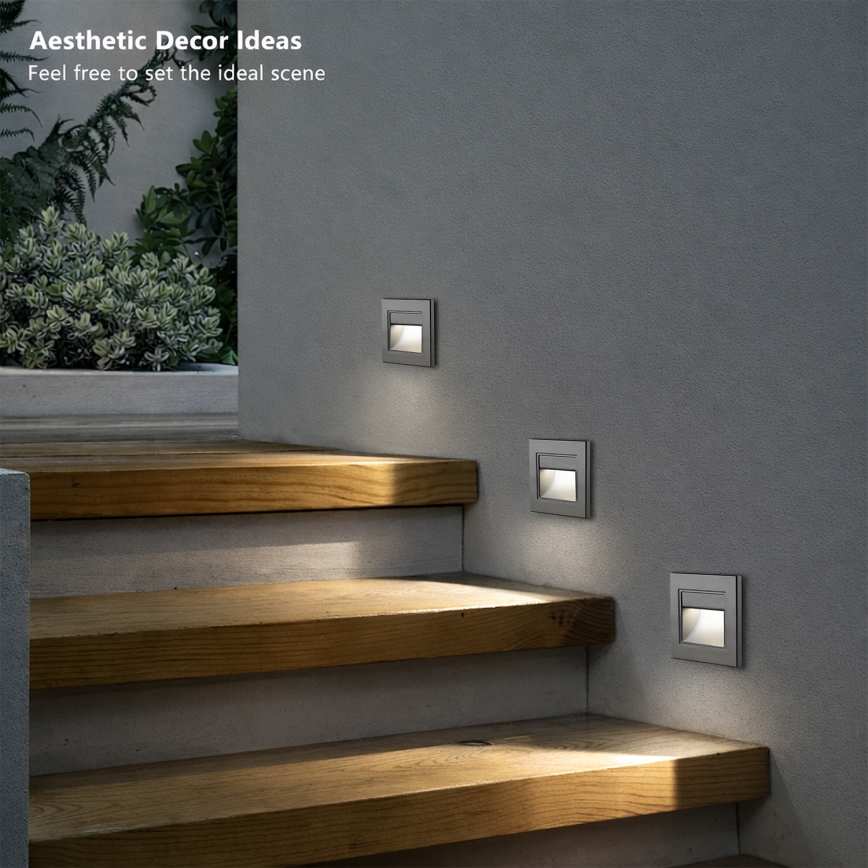 Brilagi - LED-Treppenleuchte STEP LIGHT LED/1,5 W/230 V IP44 anthrazit