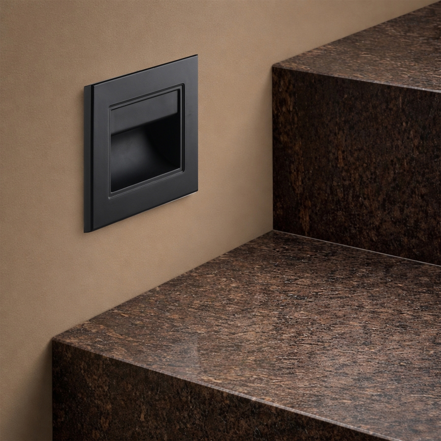 Brilagi - LED Treppenleuchte STEP LIGHT LED/1,5W/230V IP44 schwarz