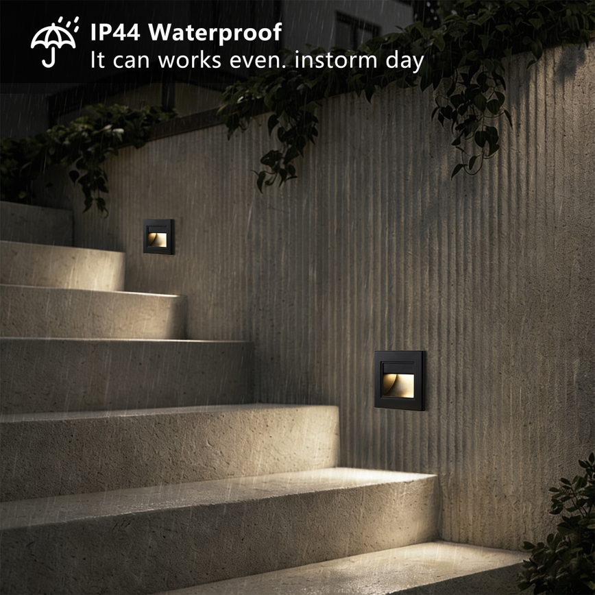 Brilagi - LED Treppenleuchte STEP LIGHT LED/1,5W/230V IP44 schwarz