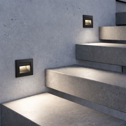 Brilagi - LED Treppenleuchte STEP LIGHT LED/1,5W/230V IP44 schwarz