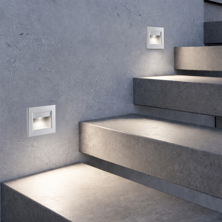 Brilagi - LED-Treppenleuchte STEP LIGHT LED/1,5W/230V IP44 silber