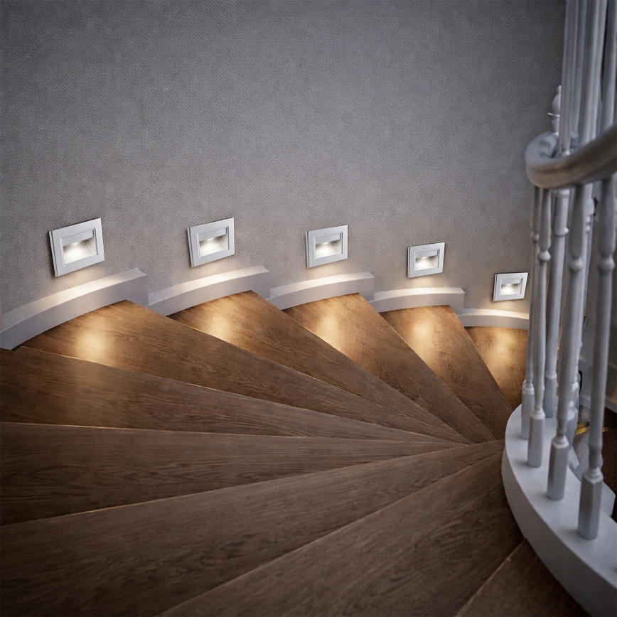 Brilagi - LED-Treppenleuchte STEP LIGHT LED/1,5W/230V IP44 silber