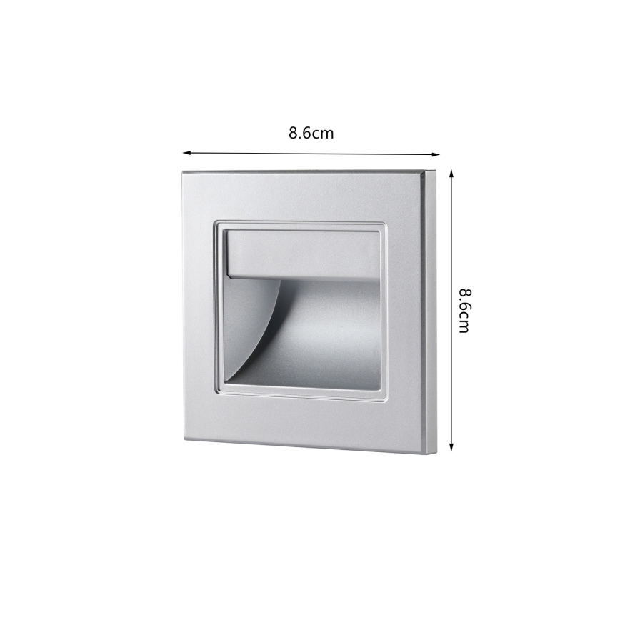 Brilagi - LED-Treppenleuchte STEP LIGHT LED/1,5W/230V IP44 silber