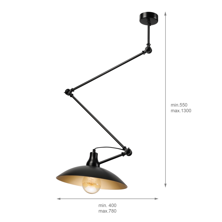 BRILAGI - LED verstellbare Stangenleuchte IRONBEAM 1xE27/60W/230V schwarz