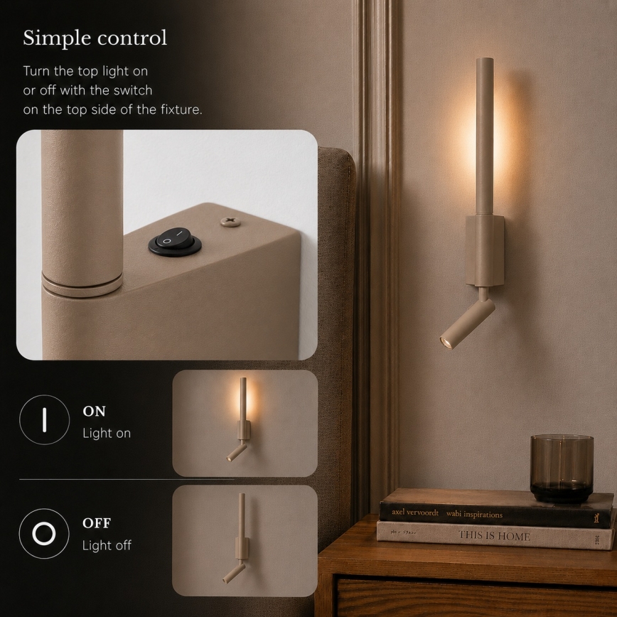 BRILAGI - LED Wand-Spotleuchte VIXON LED/3W/230V + LED/5W beige CRI 90