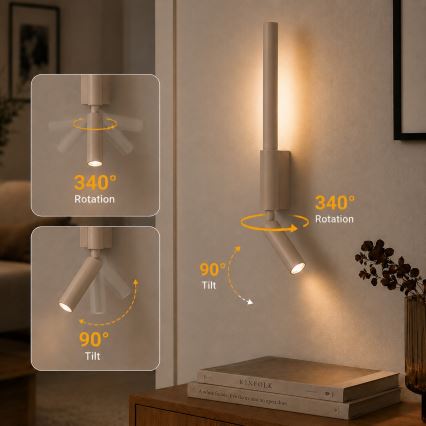 BRILAGI - LED Wand-Spotleuchte VIXON LED/3W/230V + LED/5W beige CRI 90