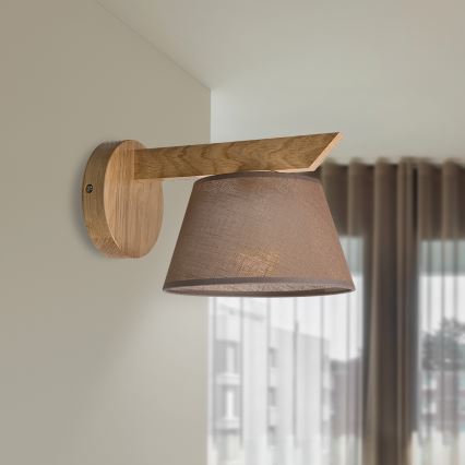 Brilagi - LED  Wandleuchte ANTHONY 1xE14/40W/230V Eiche/braun