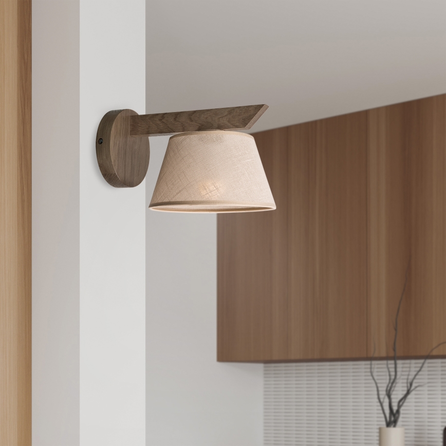 Brilagi - LED Wandleuchte ANTHONY 1xE14/40W/230V Eiche Nussbaum/Beige