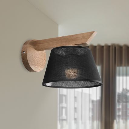 Brilagi - LED  Wandleuchte ANTHONY 1xE14/40W/230V Eiche/schwarz