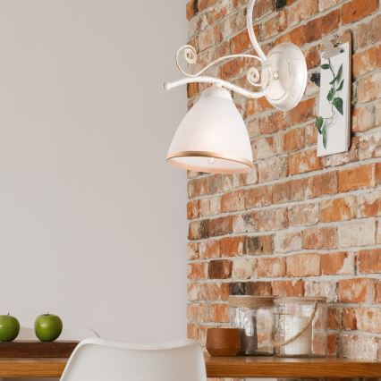 Brilagi - LED-Wandleuchte ANTICO 1xE27/60W/230V 3000K weiße Patina