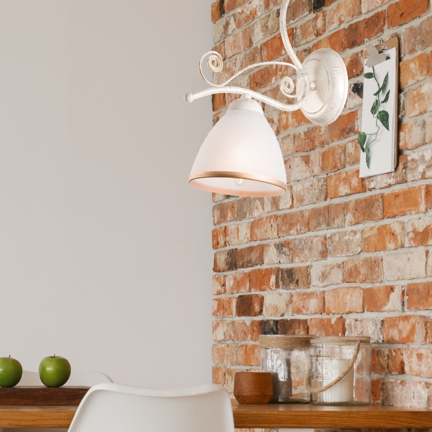 Brilagi - LED-Wandleuchte ANTICO 1xE27/60W/230V 3000K weiße Patina