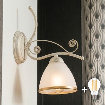 Brilagi - LED-Wandleuchte ANTICO 1xE27/60W/230V weiße Patina