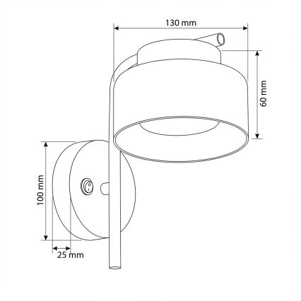 Brilagi - LED Wandleuchte AURA LUX 1xGX53/30W/230V schwarz/rauchfarben