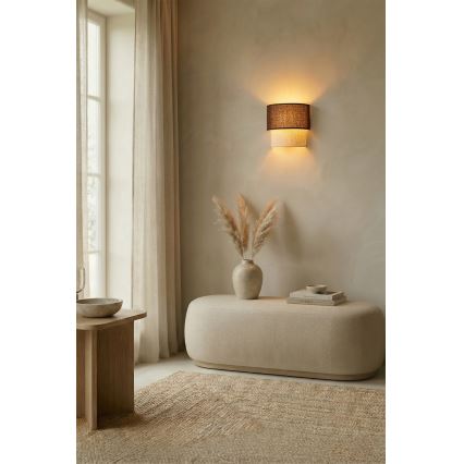 Brilagi - LED-Wandleuchte BOHO ECO 1xE27/10W/230V braun/cremefarben
